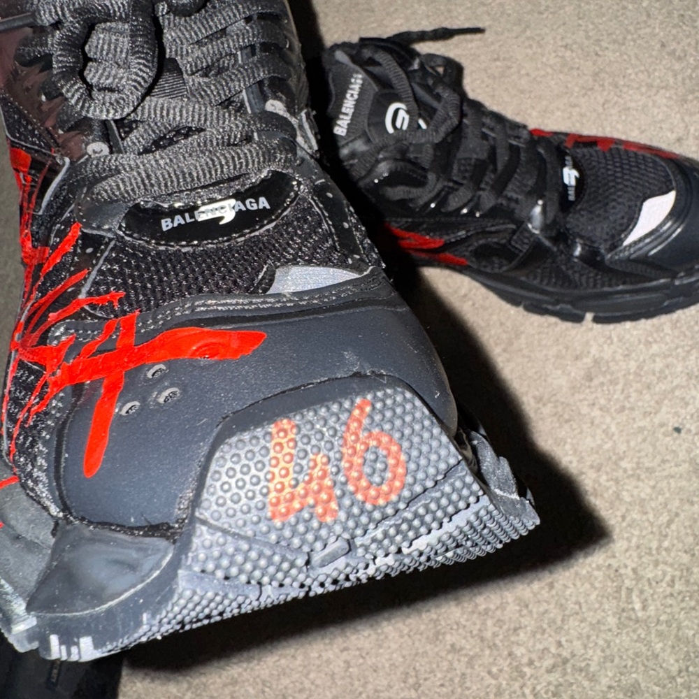 Balenciaga Black Sneakers with Red Accents - Picture 8 of 8